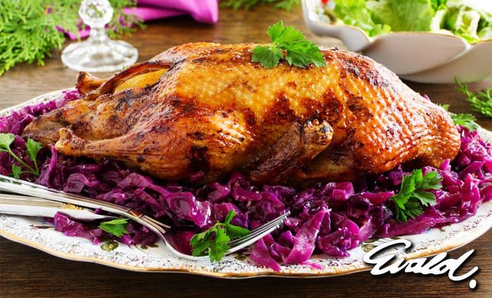 Pečená kachna 2,5 kg s knedlíkem a zelím
