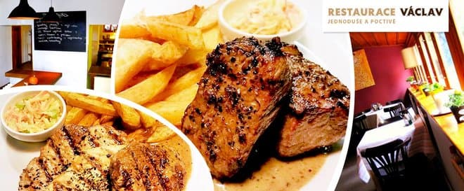 Skvělý hovězí steak Maminha a mix grill s hranolky