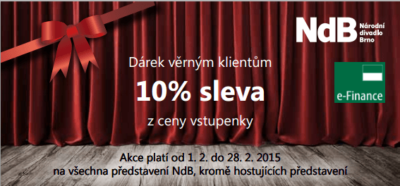 10% sleva na lístky do divadel v Brně