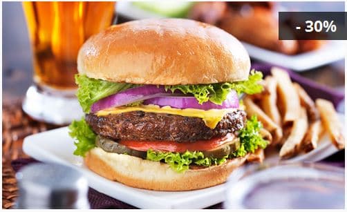 2x šťavnatý burger s hranolky