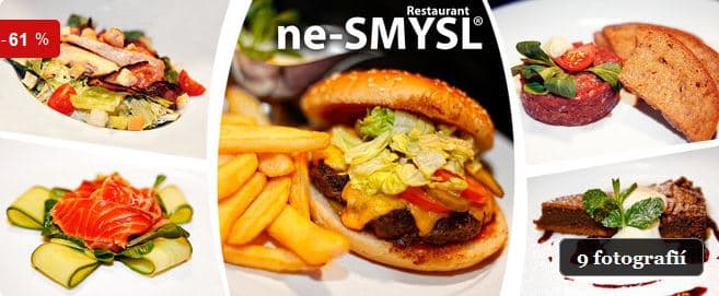  Vydatné menu o 3 chodech v restauraci ne-SMYSL 