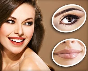 Permanentní make-up očních linek, rtů nebo obočí