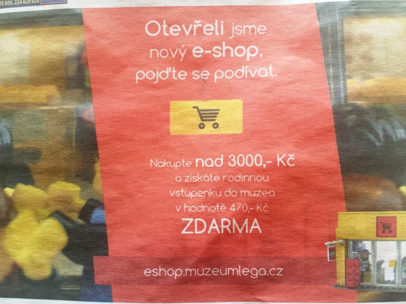 Vstupenka zdarma k nákupu na Lego Muzeum