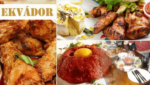Bohatě obložená mísa v restauraci Ekvádor