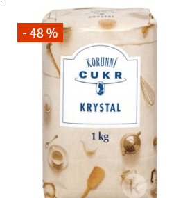 Kaufland 1 kg cukr krystal za 9,70 Kč