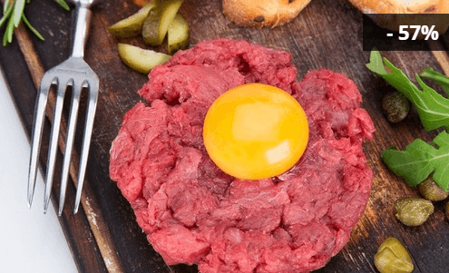 250 g tataráku z pravé svíčkové s 12 půlky topinek