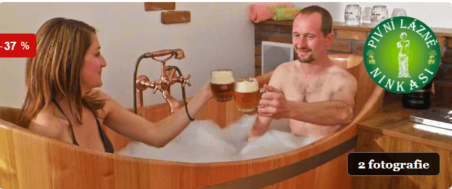 60minutové pivní lázně pro dva