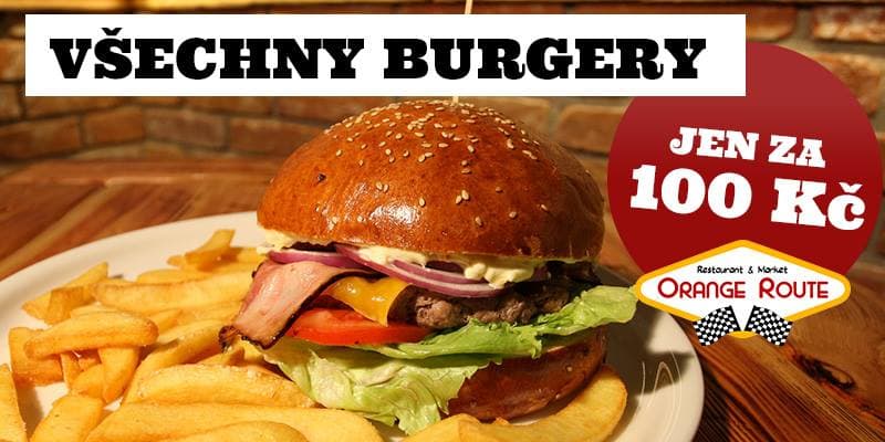 VŠECHNY BURGERY ZA 100 Kč 