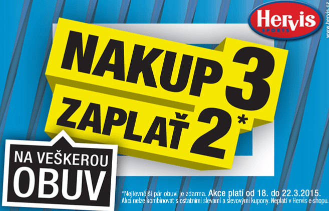 Hervis - kup si 3 boty, zaplať jen 2