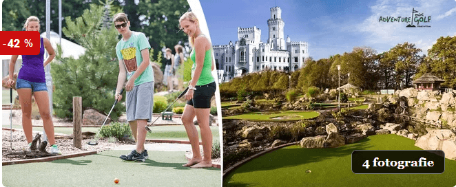 Minigolf na 18jamkovém hřišti v Hluboké
