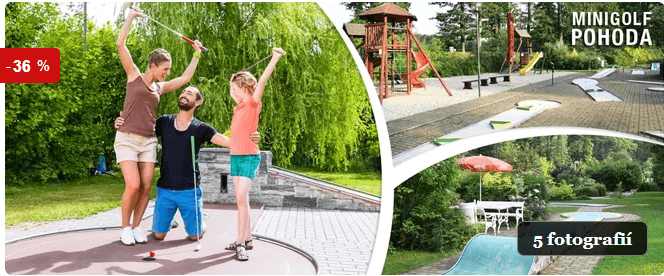 Minigolf u zámku Kozel pro 2–4 osoby