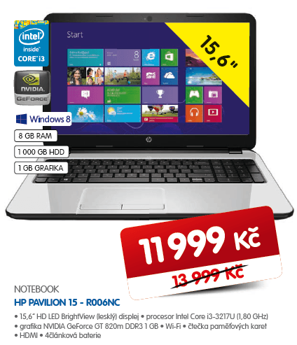 HP, i3, 8GB RAM, 1TB, 1GB grafika - sleva 2000
