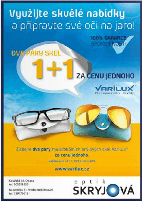 Multifokální brýle Varilux 1+1 (Opava)