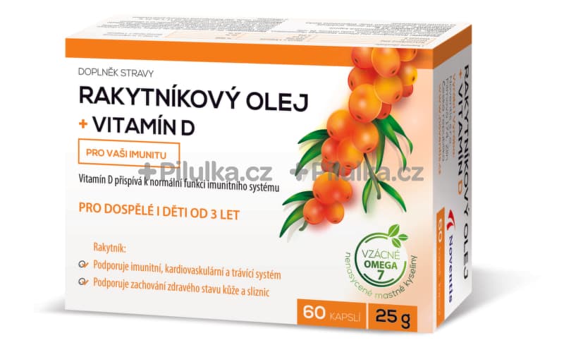 Rakytníkový olej + vitamín D - sleva 60 %