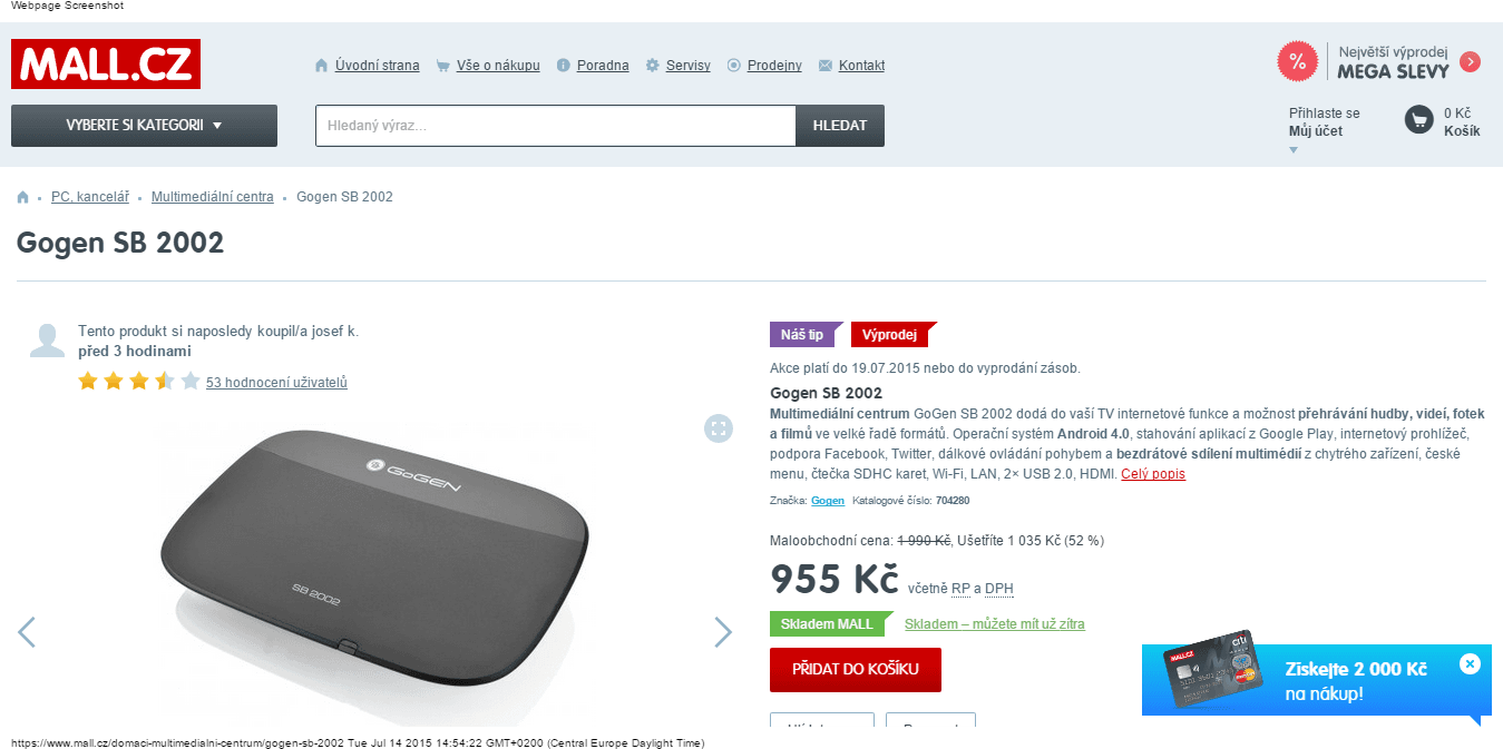 Multimediální box Gogen - sleva 1000 Kč