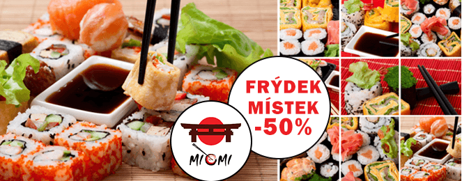 50% slevový kupon do SUSHI-MIOMI(Frýdek Místek)