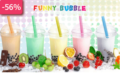 56% sleva na až TŘI nápoje BUBBLE TEA 500/750 ml!