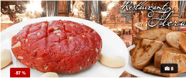 500 g tatarského bifteku z pravé svíčkové