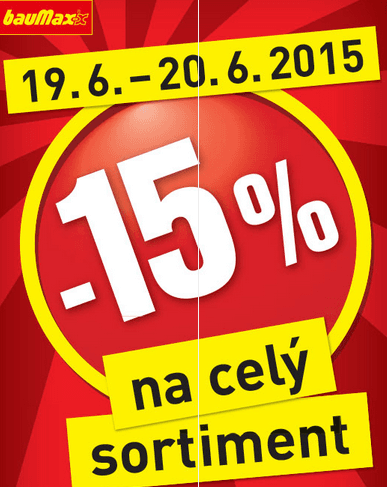 Baumax - dnes a zítra sleva 15% na vše