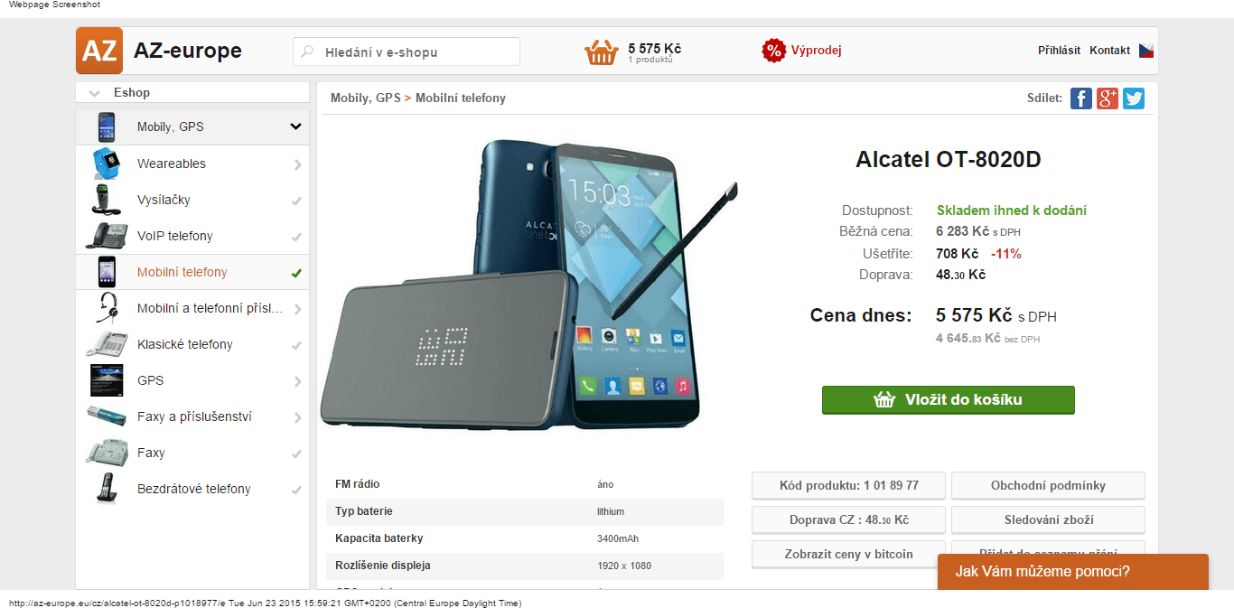 Alcatel HERO, 4x 1,5GHz, 2GB RAM, 6" - super