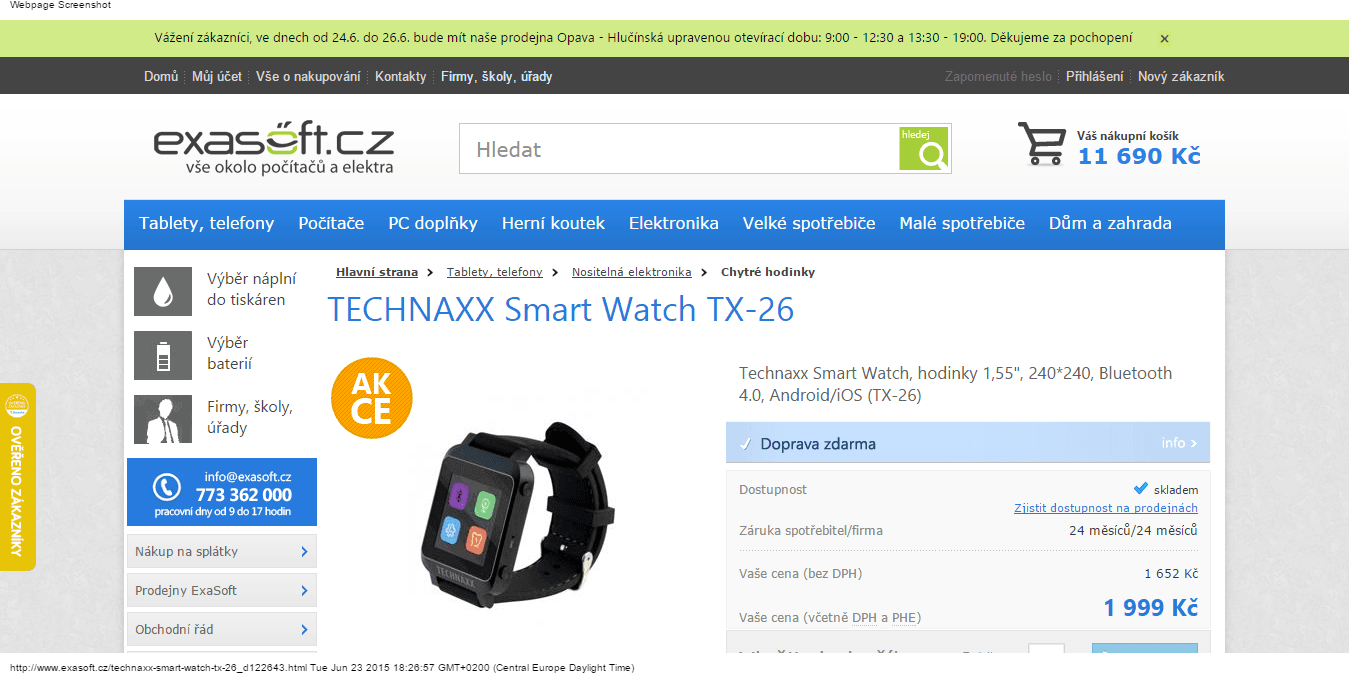 Chytré hodinky Technaxx - sleva 700