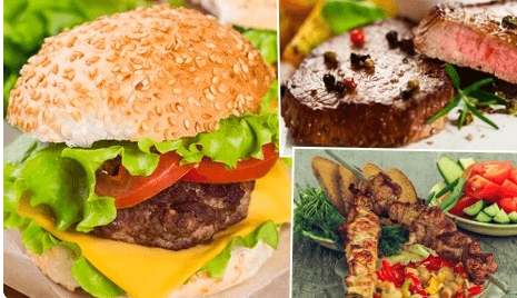 1,2 kg steaku, špízu, burgeru a 2 druhy příloh