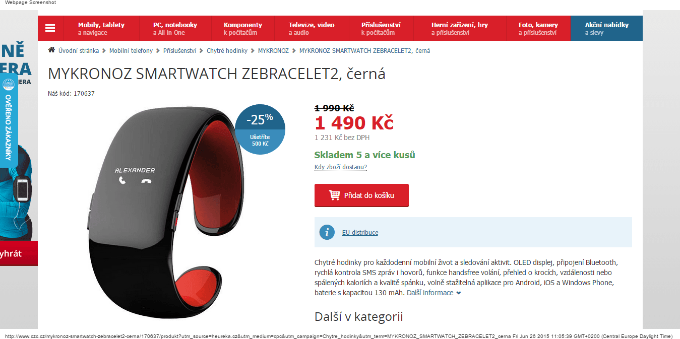Chytré hodinky MyKronoz - sleva 600 Kč