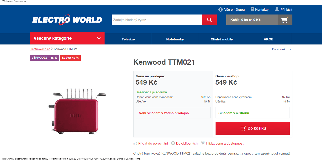 Toastovač Kenwood - sleva 50%