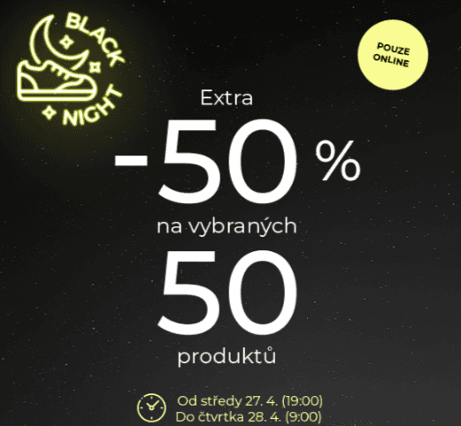 Sleva 50% na 50 produktů
