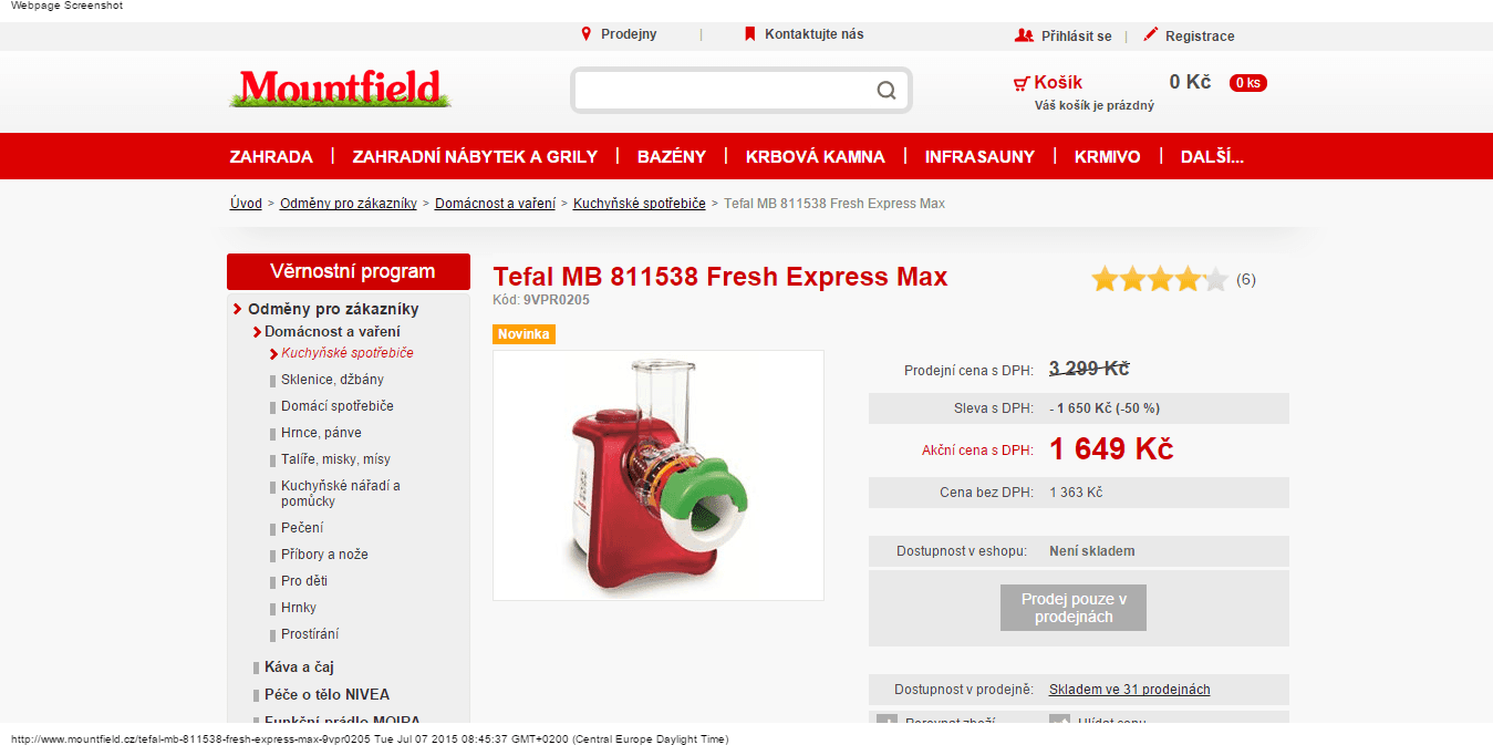 Kuchyňský robot Tefal - sleva 400