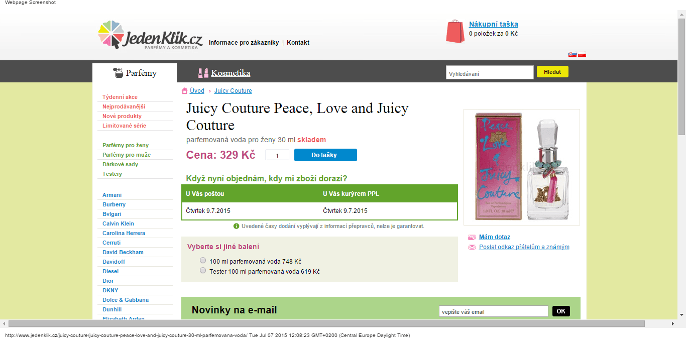 Parfém Juicy Couture Peace Love 30 ml