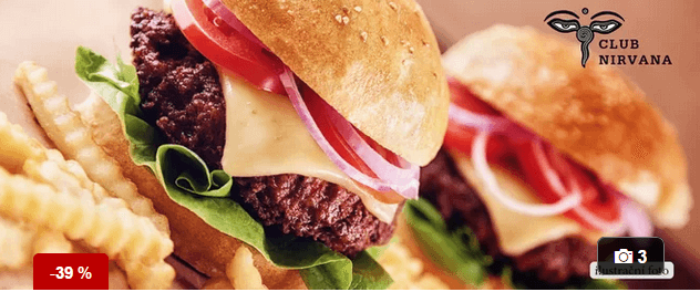 Dva hovězí burgery a hranolky v Clubu Nirvana
