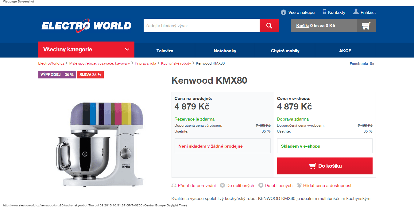 Kuchyňský robot Kenwood KMX 80 - sleva 2000