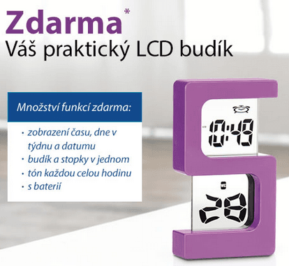 LCD budík k objednávce nad 800 Kč zdarma