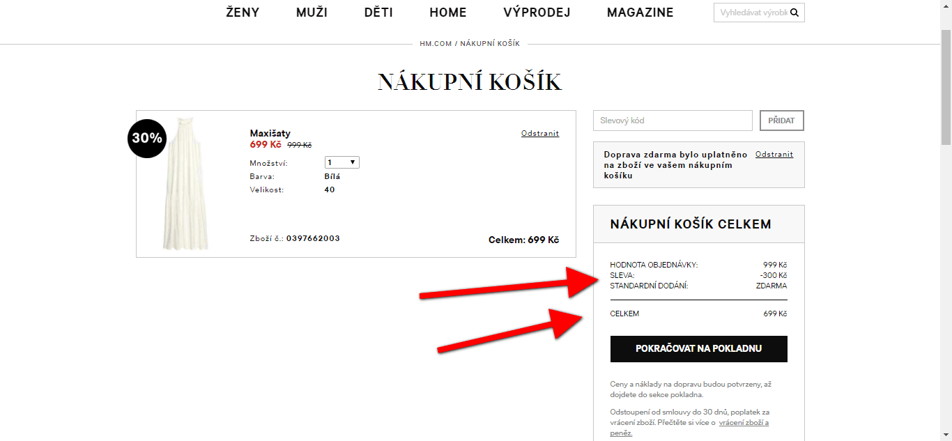 Doprava zdarma + výprodeje šatů 30%