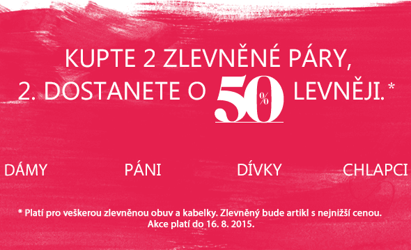 Deichmann - sleva 50% na druhé boty z výprodeje