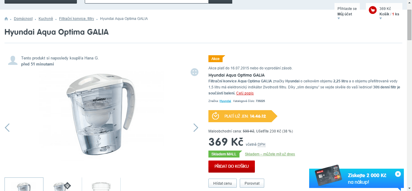 Filtrační nádoba na vodu Hyundai Aqua - sleva 30%