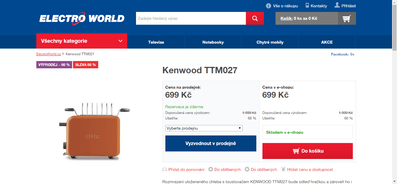 Topinkovač Kenwood TTM 027 - sleva 50%