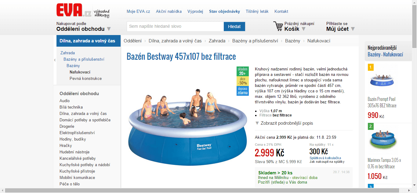 Bazén Bestway 4,57 x 1,07 m - sleva 700 Kč