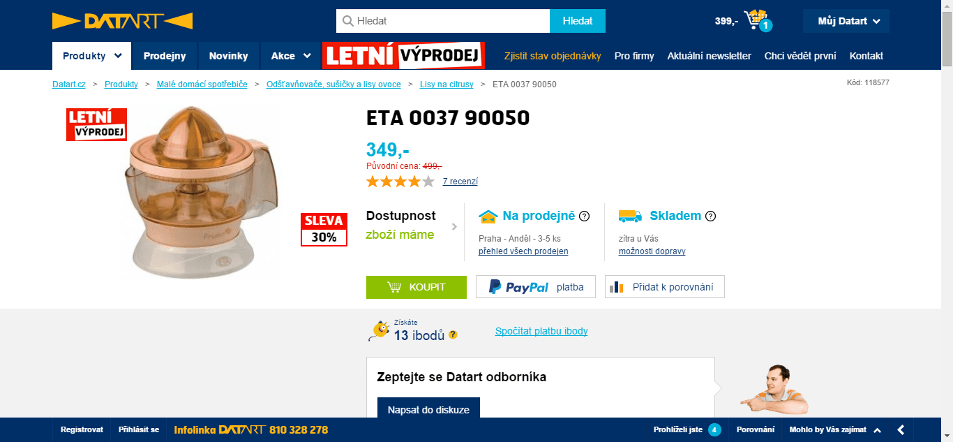 Citrusovač ETA, elektrický - nejlevněji