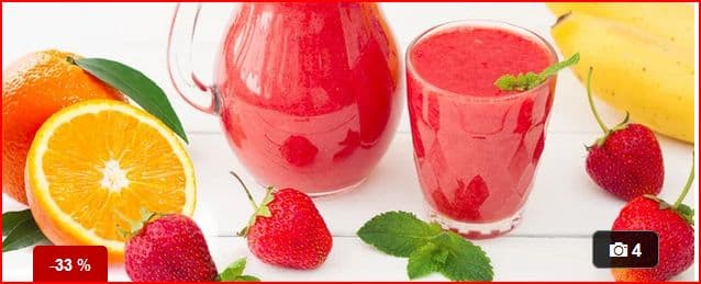 1 či 2 čerstvé ovocné fresh džusy(Jab. nad Nisou)