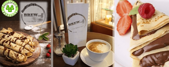 Palačinka s čokoládou a káva Mocha nebo cappuccino