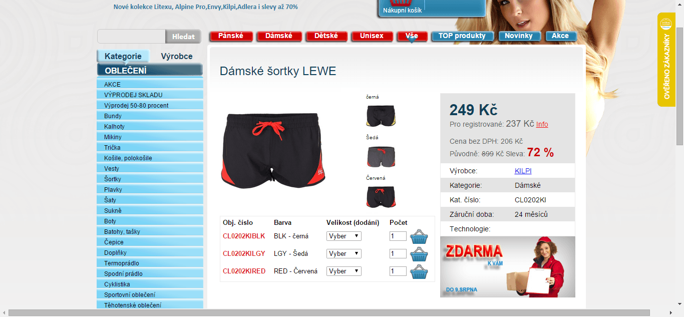 Dámské kraťasy Kilpi - super cena