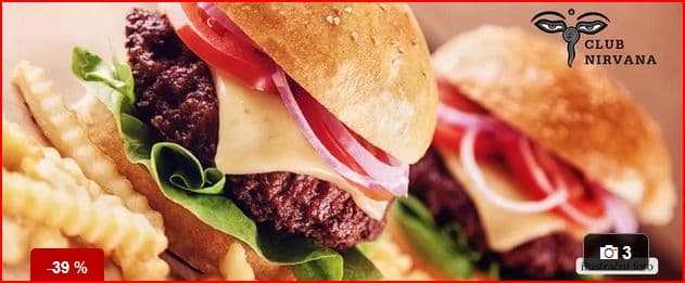 Dva hovězí burgery a hranolky