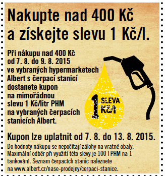 Sleva 1 Kč na benzín a naftu - výhodné nákupy