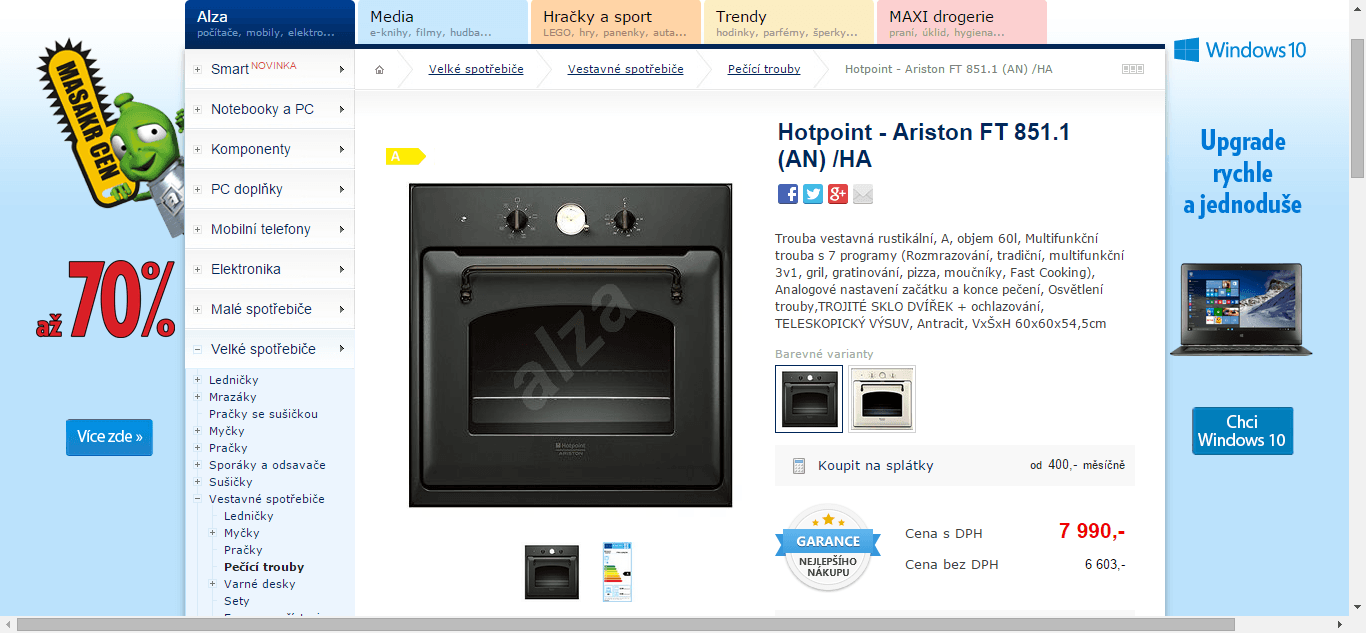 Vestavná trouba Hotpoint - sleva 4000 Kč