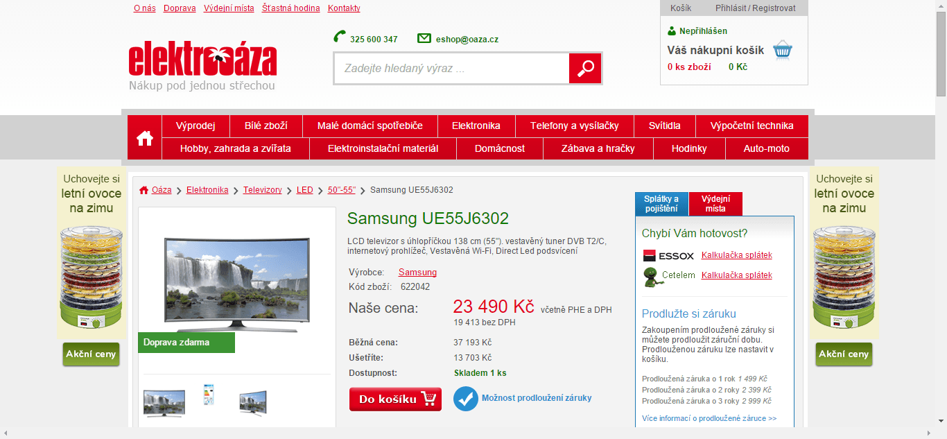 Prohnutá televize Samsung, 138 cm - sleva 9500 Kč