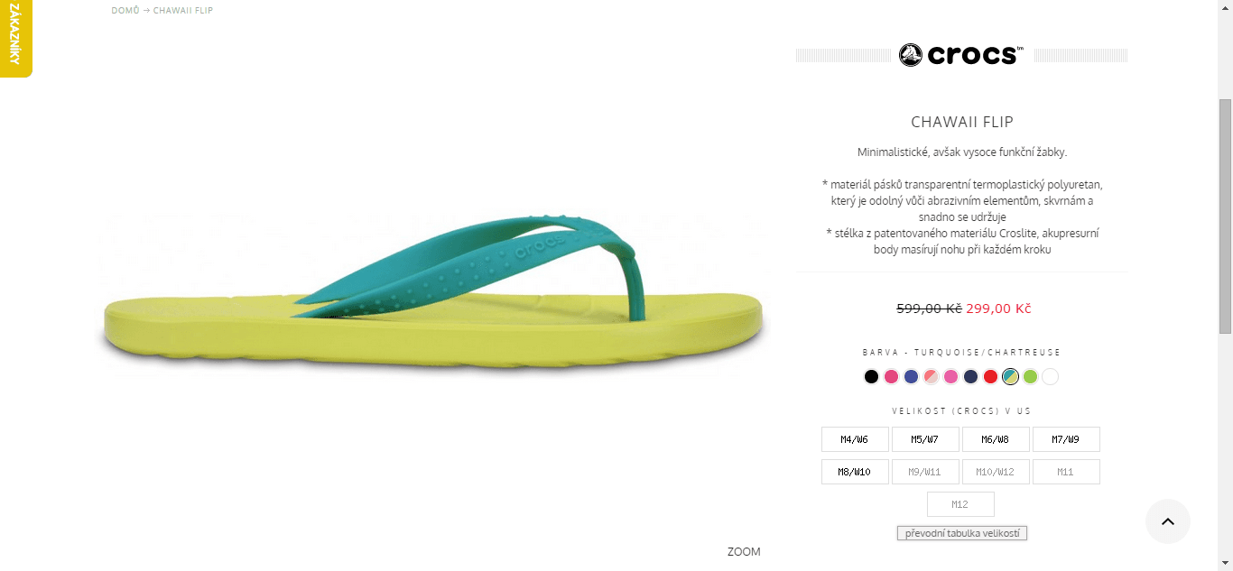 Crocs Chawaii Flip - jednotná cena 299 Kč