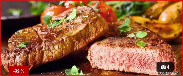 Lovecký steak s přílohou,pivo nebo nealko pro 2