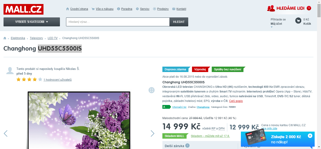 Ultra HD LED, Smart, 140cm, Changhong - super cena